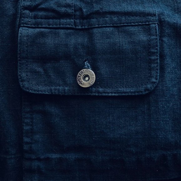 Simons Contemporaine ladies short painters-style dark indigo denim jacket MED - Picture 4 of 6